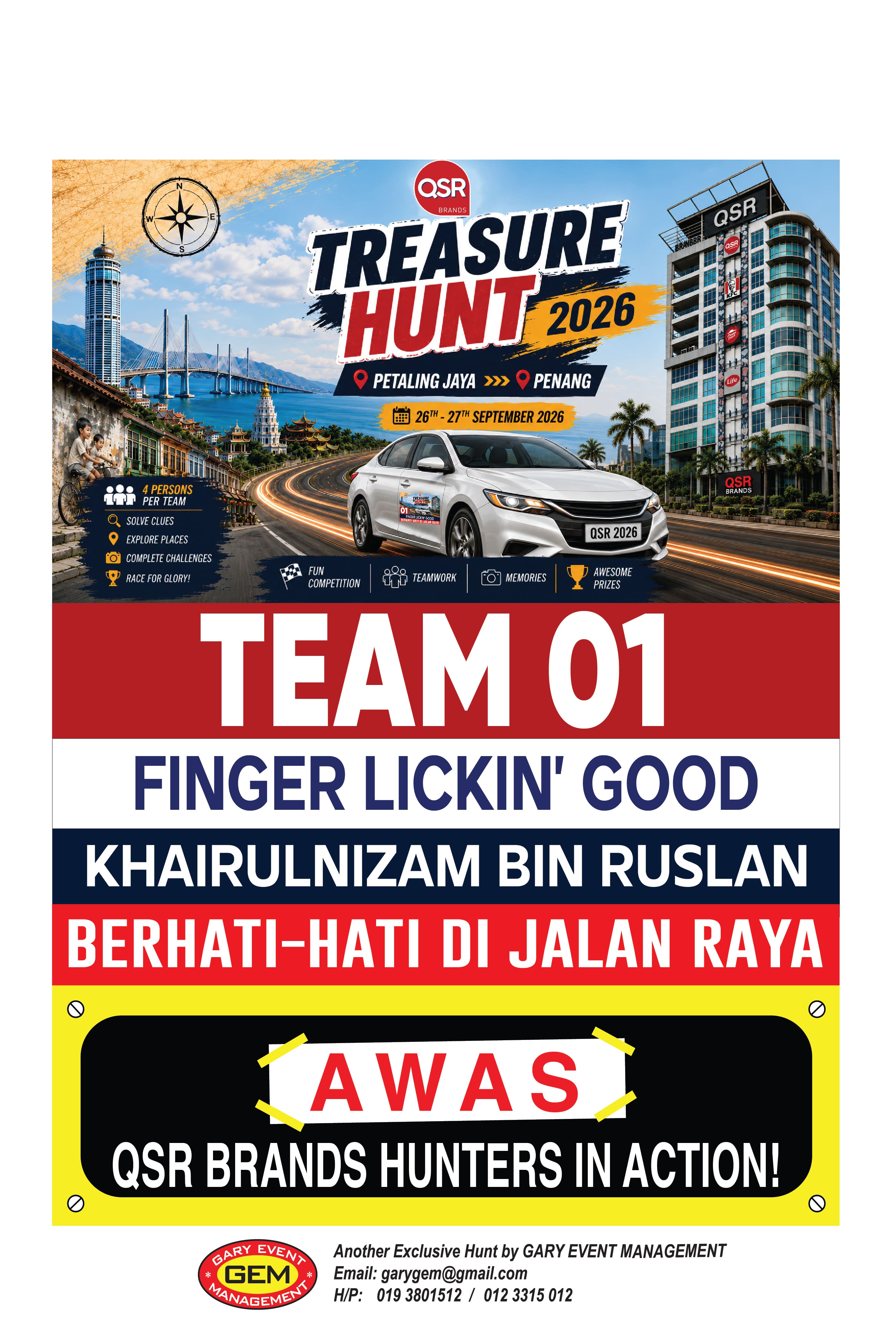 QSR Treasure Hunt 2026 Team 01 Finger Lickin Good